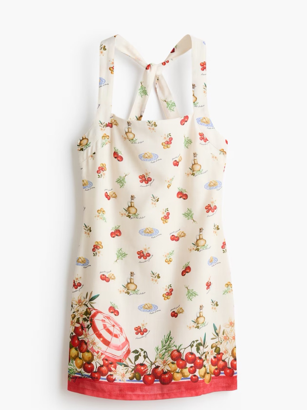 H&M twist detail Italy pasta mini dress